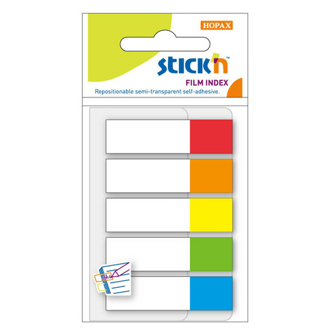 Zakładki indeksujące 45x12 5kol. Stick"N